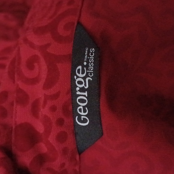 4/$60 Red Velour Flocked Blouse - Size XL - Picture 6 of 7